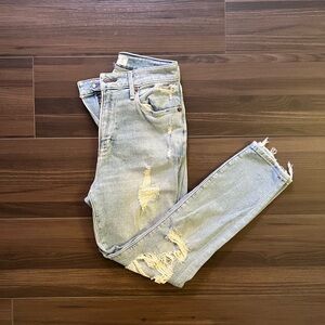 A&F High Rise Super Skinny Ankle Curve Love Jeans